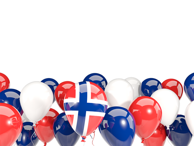 Balloons bottom frame. Download flag icon of Norway at PNG format