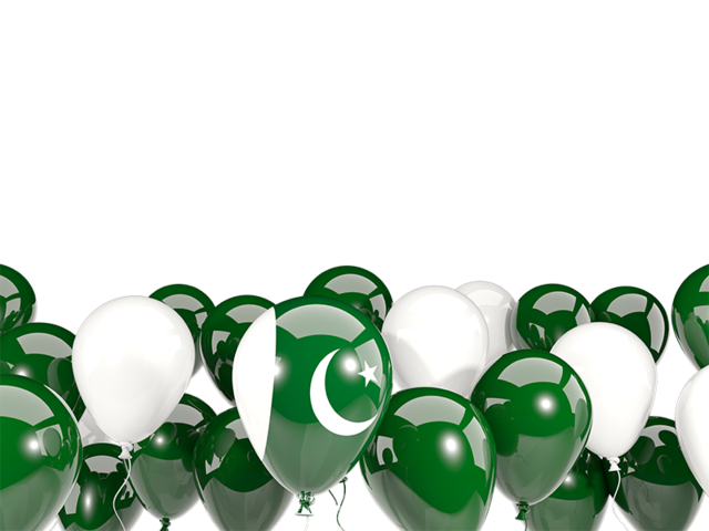 Balloons bottom frame. Download flag icon of Pakistan at PNG format
