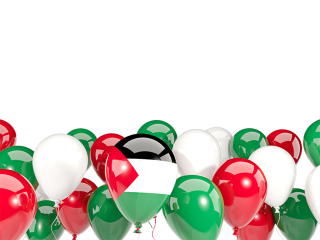 Balloons bottom frame. Download flag icon of Palestinian territories at PNG format