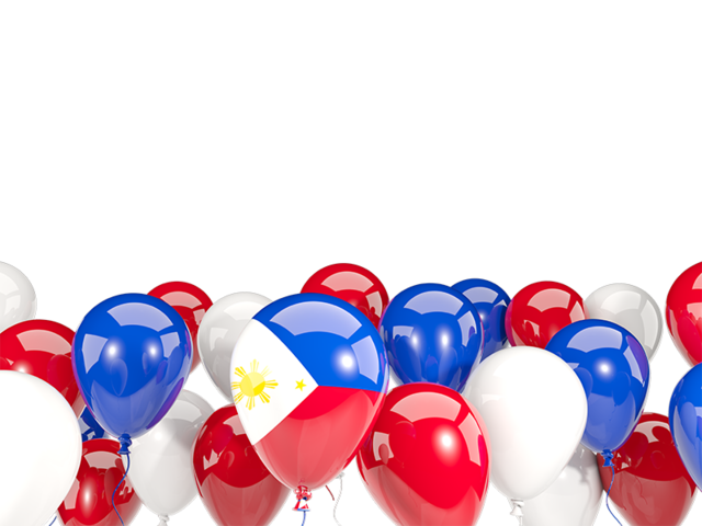 Balloons bottom frame. Download flag icon of Philippines at PNG format