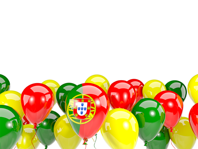 Balloons bottom frame. Download flag icon of Portugal at PNG format