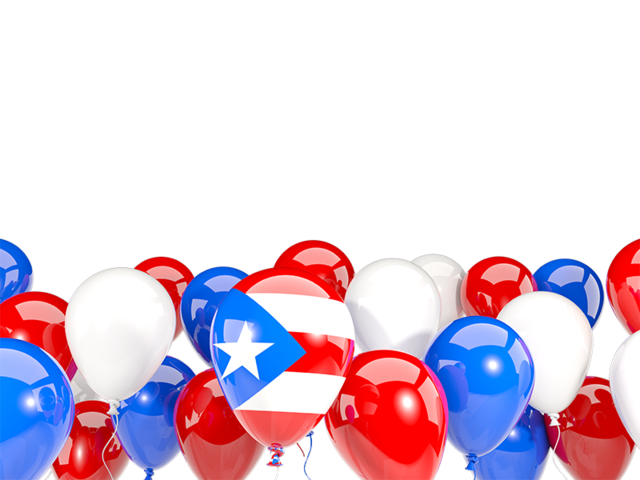Balloons bottom frame. Download flag icon of Puerto Rico at PNG format