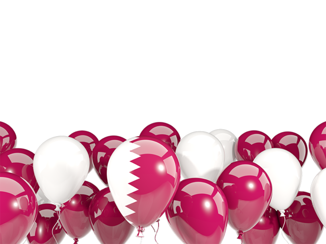 Balloons bottom frame. Download flag icon of Qatar at PNG format