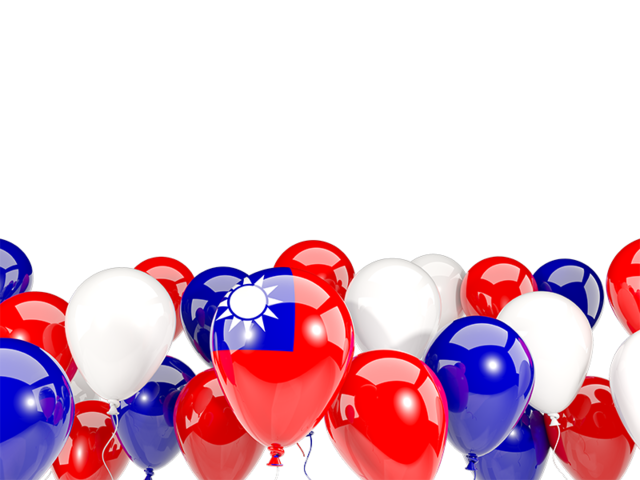 Balloons bottom frame. Download flag icon of Taiwan at PNG format