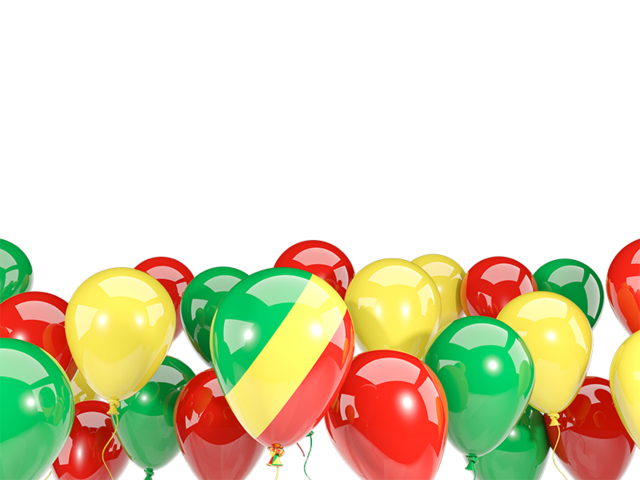 Balloons bottom frame. Download flag icon of Republic of the Congo at PNG format