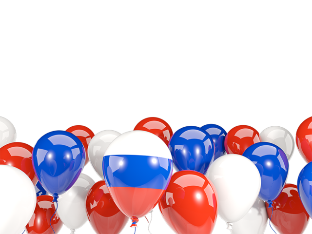 Balloons bottom frame. Download flag icon of Russia at PNG format