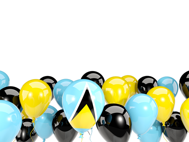 Balloons bottom frame. Download flag icon of Saint Lucia at PNG format