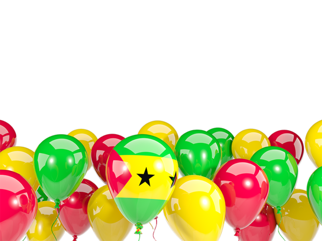 Balloons bottom frame. Download flag icon of Sao Tome and Principe at PNG format