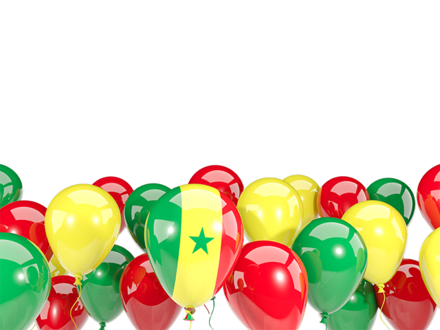 Balloons bottom frame. Download flag icon of Senegal at PNG format