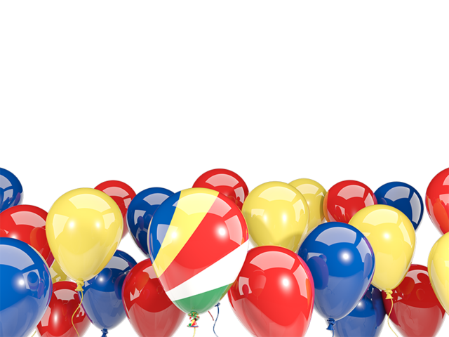 Balloons bottom frame. Download flag icon of Seychelles at PNG format