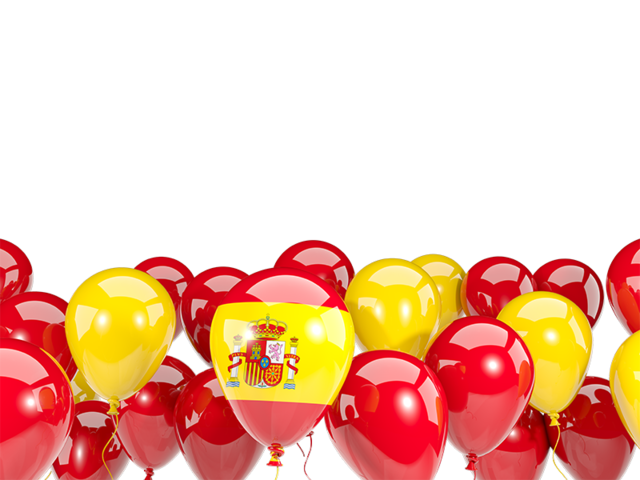 Balloons bottom frame. Download flag icon of Spain at PNG format