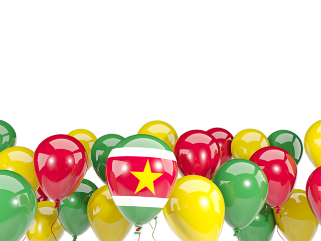 Balloons bottom frame. Download flag icon of Suriname at PNG format