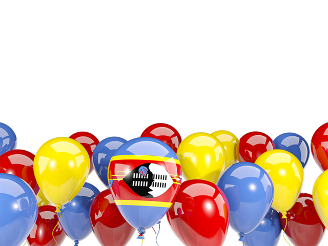 Balloons bottom frame. Download flag icon of Swaziland at PNG format