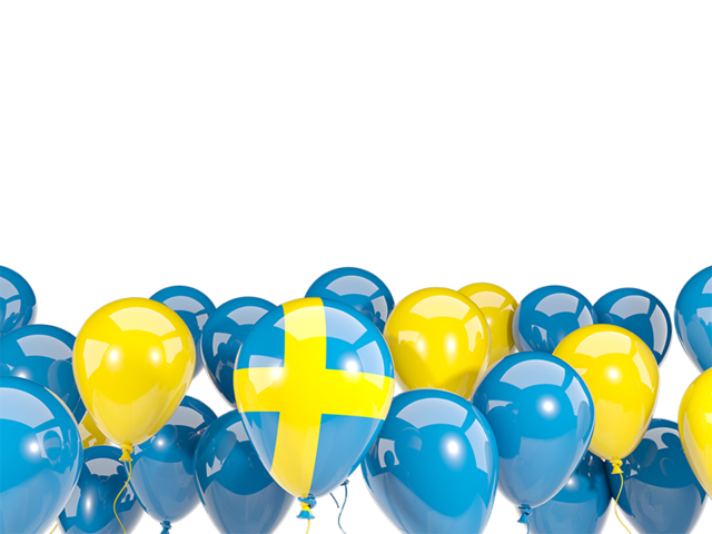 Balloons bottom frame. Download flag icon of Sweden at PNG format