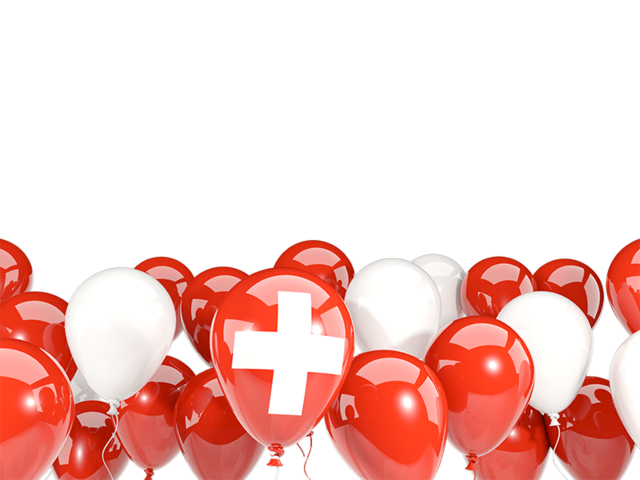Balloons bottom frame. Download flag icon of Switzerland at PNG format