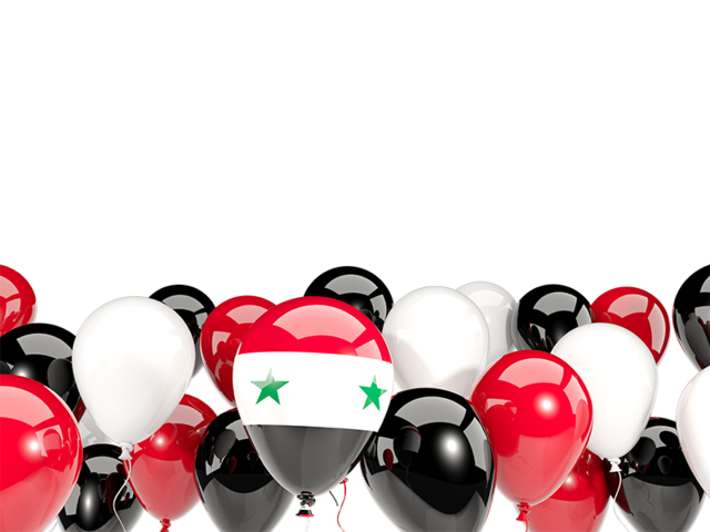 Balloons bottom frame. Download flag icon of Syria at PNG format