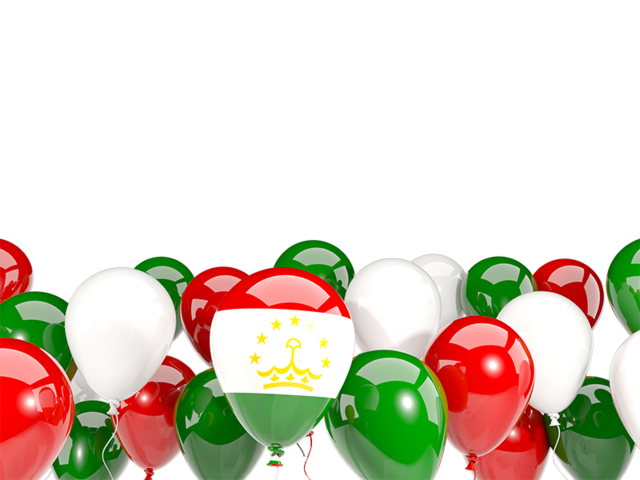 Balloons bottom frame. Download flag icon of Tajikistan at PNG format