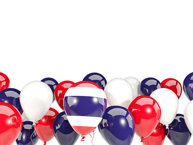 Balloons bottom frame. Download flag icon of Thailand at PNG format