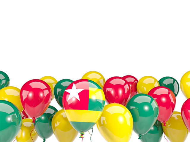 Balloons bottom frame. Download flag icon of Togo at PNG format