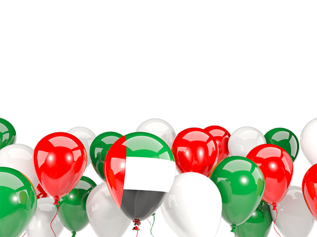 Balloons bottom frame. Download flag icon of United Arab Emirates at PNG format