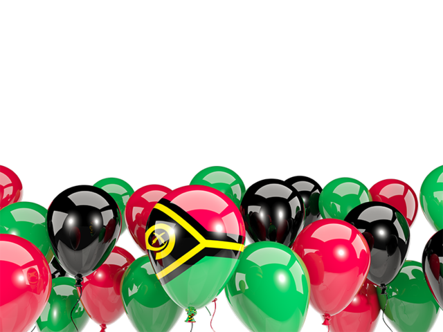 Balloons bottom frame. Download flag icon of Vanuatu at PNG format