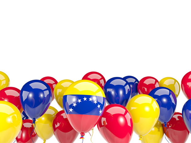 Balloons bottom frame. Download flag icon of Venezuela at PNG format