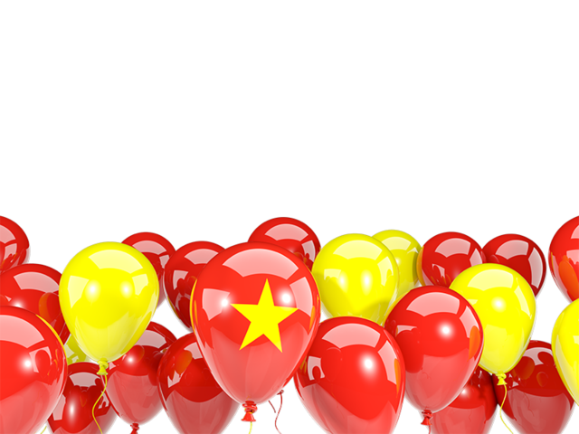 Balloons bottom frame. Download flag icon of Vietnam at PNG format