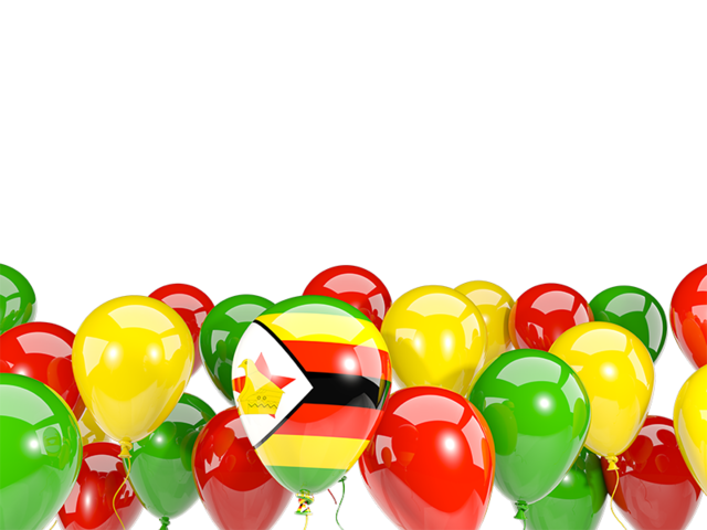 Balloons bottom frame. Download flag icon of Zimbabwe at PNG format