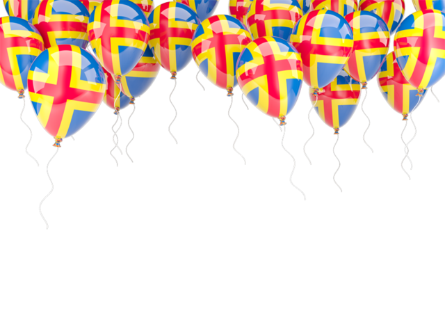 Balloons frame. Download flag icon of Aland Islands at PNG format