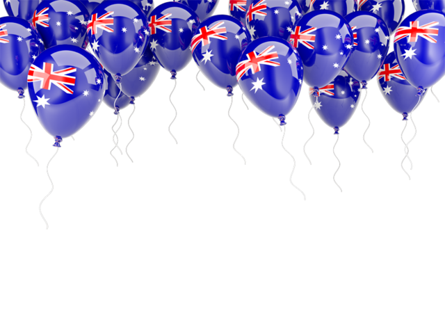 Balloons frame. Download flag icon of Australia at PNG format