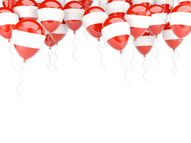 Balloons frame. Download flag icon of Austria at PNG format