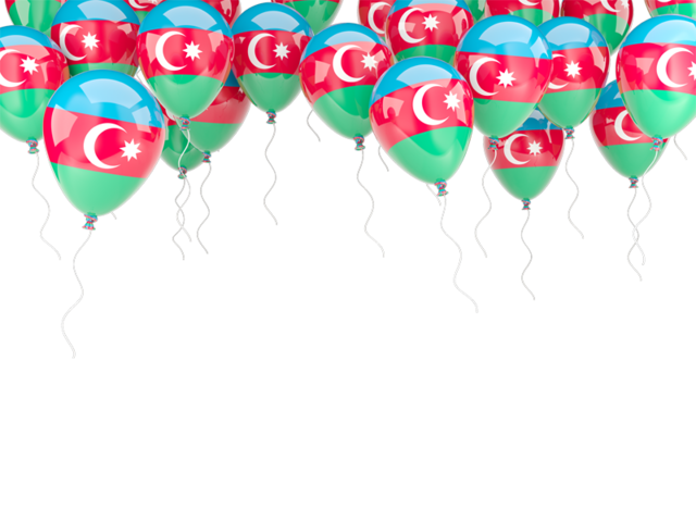 Balloons frame. Download flag icon of Azerbaijan at PNG format