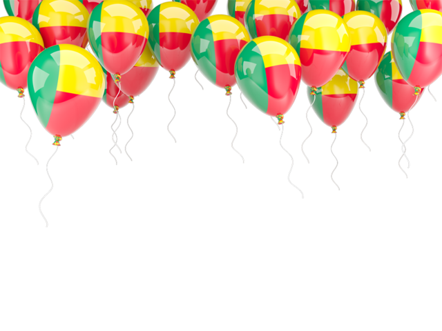 Balloons frame. Download flag icon of Benin at PNG format