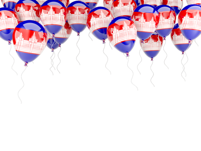 Balloons frame. Download flag icon of Cambodia at PNG format