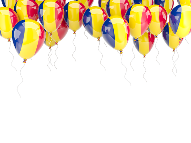 Balloons frame. Download flag icon of Chad at PNG format