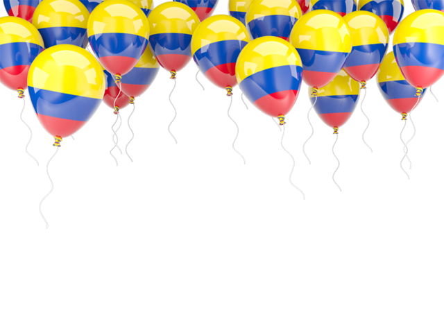 Balloons frame. Download flag icon of Colombia at PNG format