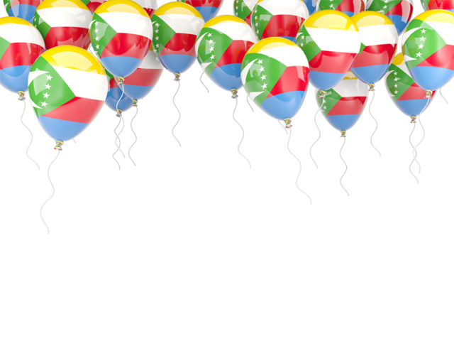 Balloons frame. Download flag icon of Comoros at PNG format
