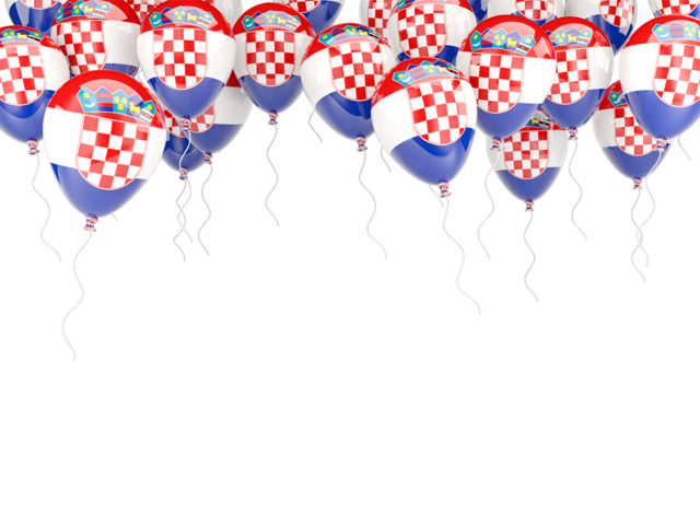 Balloons frame. Download flag icon of Croatia at PNG format