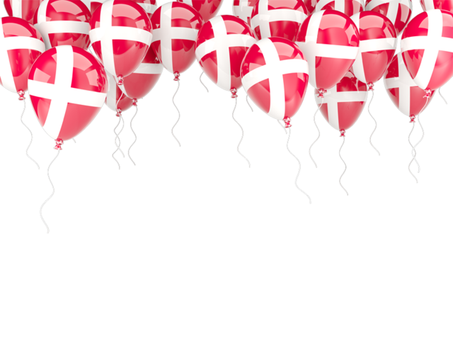 Balloons frame. Download flag icon of Denmark at PNG format