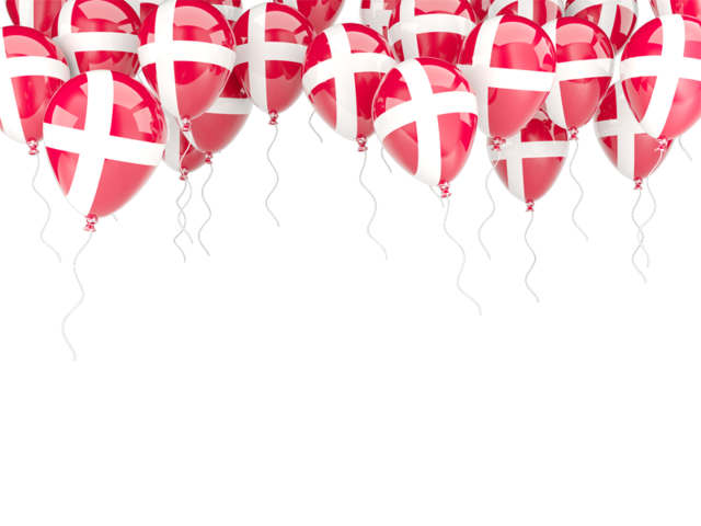 Balloons frame. Illustration of flag of Denmark