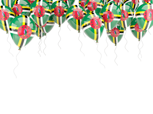 Balloons frame. Download flag icon of Dominica at PNG format