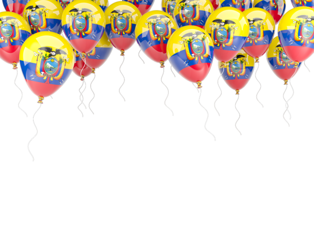 Balloons frame. Download flag icon of Ecuador at PNG format