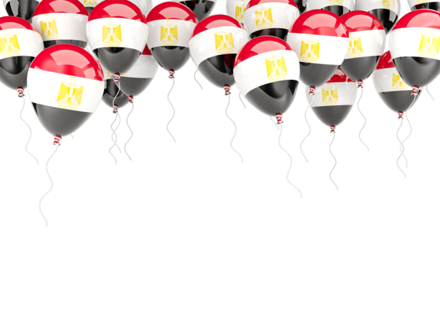 Balloons frame. Download flag icon of Egypt at PNG format