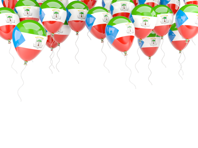 Balloons frame. Download flag icon of Equatorial Guinea at PNG format