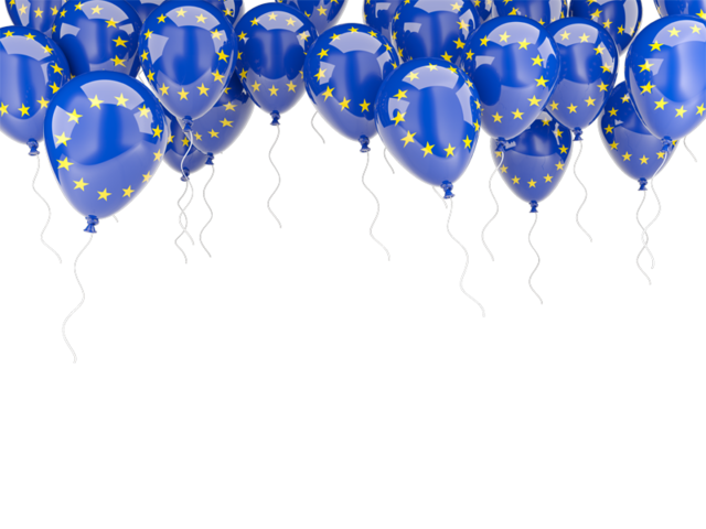 Balloons frame. Download flag icon of European Union at PNG format