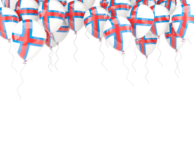 Balloons frame. Download flag icon of Faroe Islands at PNG format