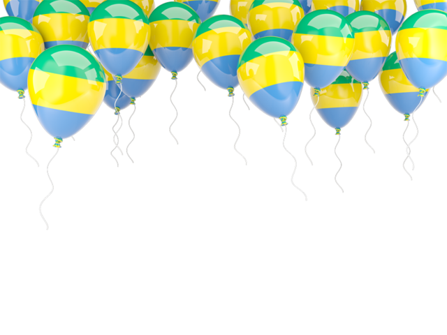 Balloons frame. Download flag icon of Gabon at PNG format