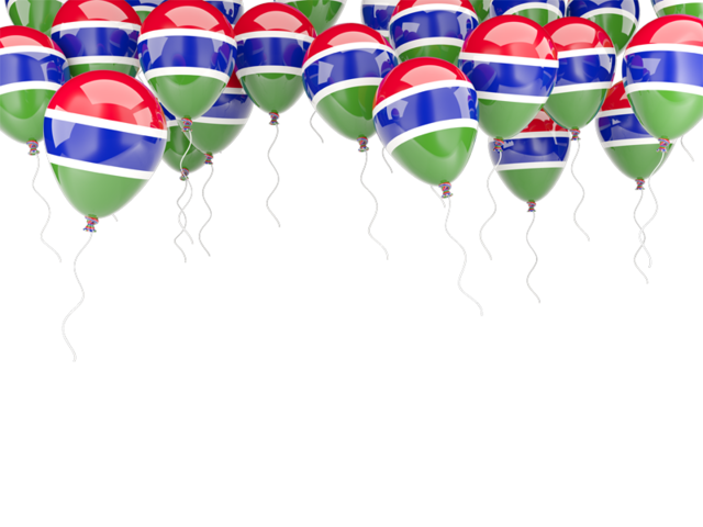 Balloons frame. Download flag icon of Gambia at PNG format