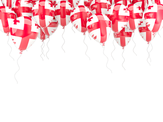 Balloons frame. Download flag icon of Georgia at PNG format