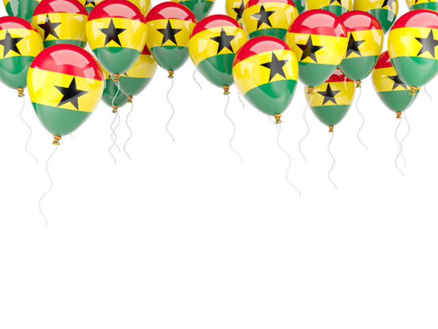 Balloons frame. Download flag icon of Ghana at PNG format